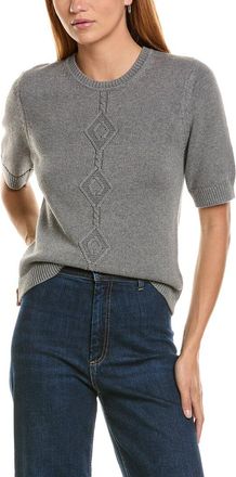 St. John Cashmere-Blend Cable Sweater