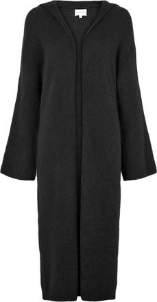 Americandreams June Lange Alpaca Cardigan Met Capuchon - Dames - Lange truien - Zwart - ONE Size - Wol - Truien & Vesten