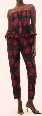 Misa Ria Floral Pant In Midnight Rose