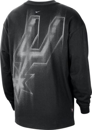 Nike Mens San Antonio Spurs Standard Issue Basketball Long-Sleeve Top in Black | II5853-010