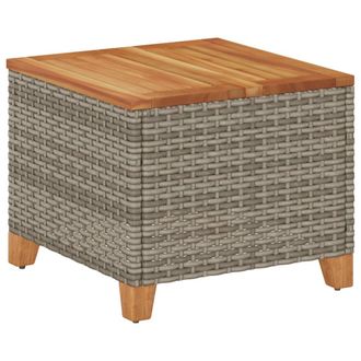 vidaXL Mesa De Jard&iacute;n Rat&aacute;n Sint&eacute;tico Madera Acacia Gris 45x45x37 Cm Vidaxl