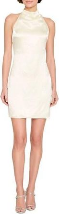 Amanda Uprichard Kyoto Satin Halter Minidress in Ivory at Nordstrom Rack, Size X-Large