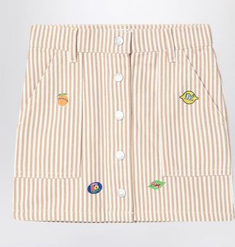 Kenzo White/sand striped mini skirt