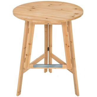 TecTake Mesa alta redonda de madera maciza plegable 79 x 110 cm, marr&oacute;n