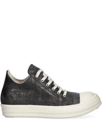 Rick Owens Low Sneaks metallic-effect sneakers - women - Cotton/Polyurethane/Viscose/Cotton/Rubber - 40 - Black