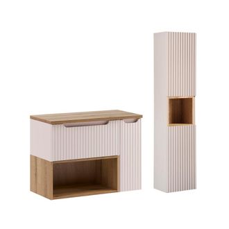 Petits Meubles Mueble bajo cashmere y madera 80cm paneles laminados cachemira