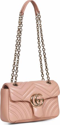 Gucci Womens Shoulder Bag Gg Marmont Pinky Beige Pink Lambskin Handbags Hand