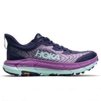 Hoka One One Hoka Mafate Speed 4 Textile Synthetic Womens Running Trainers - Night Sky Orchid Flower - Size:UK 7.5