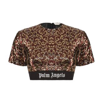 Palm Angels Sequin Top - female - Palm Angels - Blouses - Multicolor - M - Blouses & Shirts