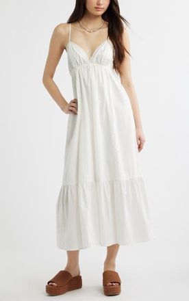 BP. Ruffle Hem Cotton Maxi Dress in Ivory at Nordstrom, Size Xx-Small