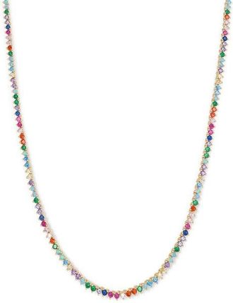 Melinda Maria Baby Not Your Basic 18-Inch Tennis Necklace in Gold-Rainbow at Nordstrom, Size 16