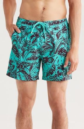 Tori Richard Flower Pool Swim Trunks in Aqualine at Nordstrom Rack, Size 36