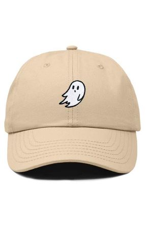 Dalix Ghost Embroidered Low Crown Cap in Khaki at Nordstrom