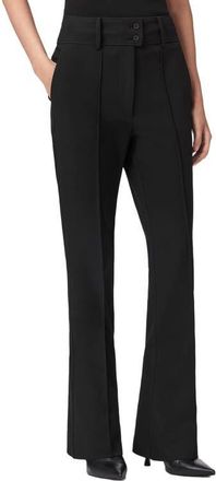 AllSaints Astra Pleated Flare Leg Pants in Black at Nordstrom, Size 12 Us