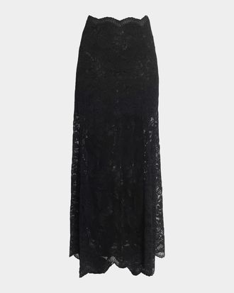Paco Rabanne Lace A-Line Maxi Skirt