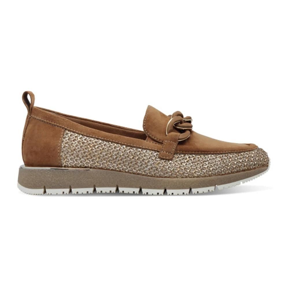 TAMARIS WOMENS LOW HEEL CHAIN LOAFER - IVORY