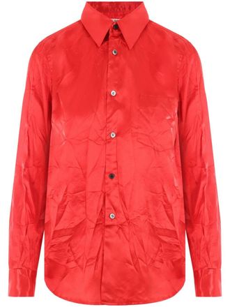 Comme Des Garçons Camicia con effetto stropicciato - Rosso