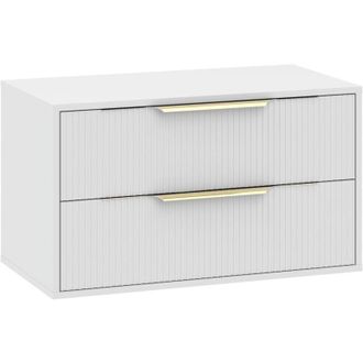 Badplaats Badplaats - Mobile lavabo Rimini 80 cm - Bianco opaco - Base con cassetti