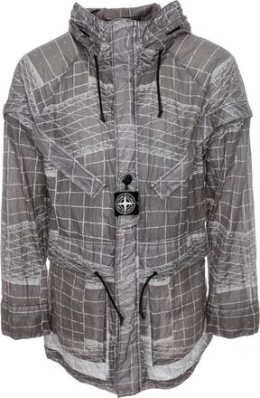 Stone Island Reflecterende Grid Parka - Heren - Zomerjassen - Grijs - XL - Jassen