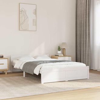 vidaXL Vidaxl - Estructura De Cama Sin Colch&oacute;n Madera Maciza Blanco 120x200 Cm