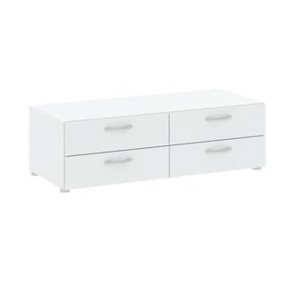 Dmora Cassettiera Waterford, Settimino Multiuso, Com&ograve; Camera Da Letto, Mobile Con Cassetti, 111x52 H35 Cm, Bianco - Dmora