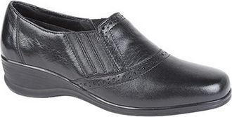 Mod Comfys LOIS Ladies Leather Slip On Shoes Black UK 6