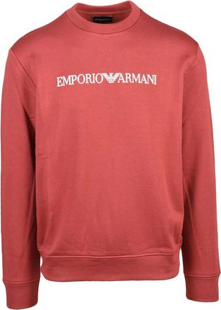 Emporio Armani Felpa Girocollo - Heren - Sweatshirts - Rood - 2XL - Katoen - Hoodies & sweatvesten