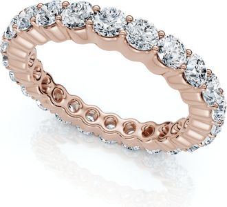 Pompeii3 1 - 5 Ct Round Cut Diamond Eternity Ring Lab Grown 14k White Yellow or Rose Gold