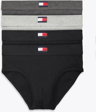 Tommy Hilfiger Mens Cotton Classics Hip Brief 4-Pack - Black - XL