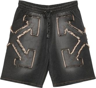 Off-white Casual Shorts, male, Gray, Size: L Arrow Patchwork Shorts