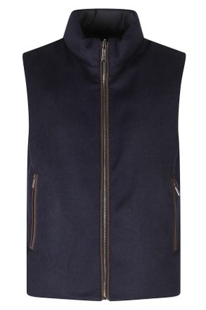 Moorer Blue-Gray Falieri Ls9 Wool-Blend Reversible Vest