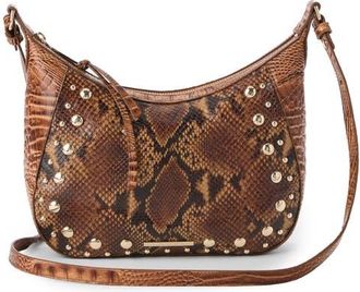 Brahmin Corinne Croc Embossed Leather Crossbody in Cinnamon at Nordstrom