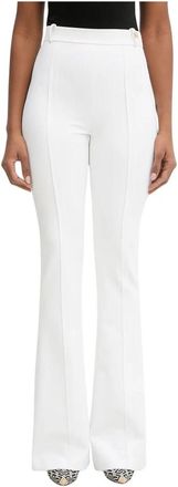 Elisabetta Franchi Wijde broek - Dames - Wijde Broeken - Wit - L - Polyester - Broeken