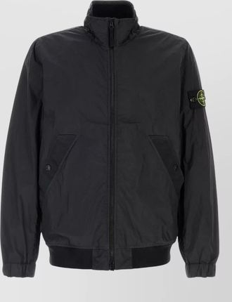 Stone Island nylon jacket high collar elastic cuffs