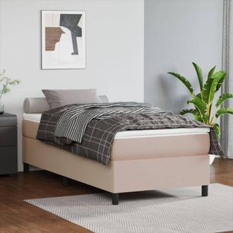 vidaXL Vidaxl - Estructura Cama Sin Colch&oacute;n Cuero Sint&eacute;tico Capuchino 90x190 Cm