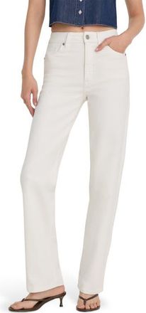 Good American Good True High Waist Straight Leg Jeans in White001 at Nordstrom, Size 10