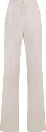 Pinko Resta Broek - Dames - Wijde Broeken - Wit - L - Polyester - Broeken