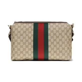 Gucci Tag Small Crossbody Bag - Heren - Tassen - Beige - Maat: ONE Size Flanel
