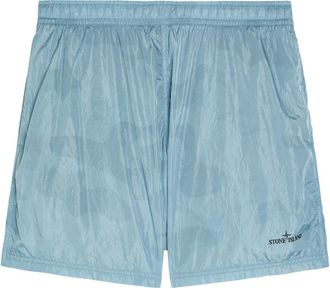 Stone Island Camo-print Nylon Swim Shorts - Blue - XL