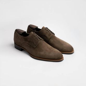 Scarpe di Bianco Mens Pisa Suede Derby Shoes In Dark Bark