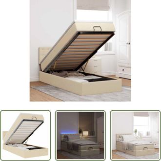 vidaXL vidaXL Coprimaterasso - Pouf Letto con Materasso Crema 100x200 cm in Tessuto
