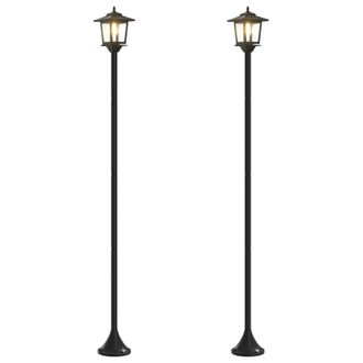 vidaXL Juego De Poste De L&aacute;mpara 2 Uds. Negro 16 X 16 X 156 Cm Vidaxl