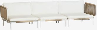 Sklum Conjunto De Jard&iacute;n Con Sof&aacute; Modular De 3 Piezas Con 2 M&oacute;dulos Esquineros En Acero Roubly Sklum