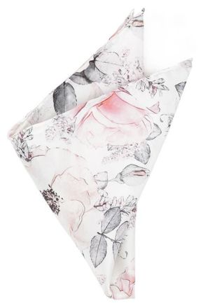 Cufflinks Inc. Painted Floral Silk Pocket Square in Grey at Nordstrom
