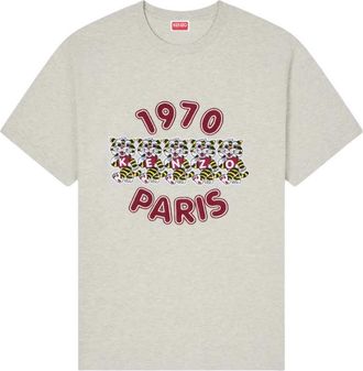 Kenzo Locker sitzendes Kenzo-T-Shirt aus Baumwolle mit Kenzo Wild Tiger-Stickerei