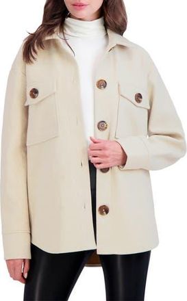 Ookie & Lala Faux Wool Shacket in Heathered Cream at Nordstrom Rack, Size X-Small