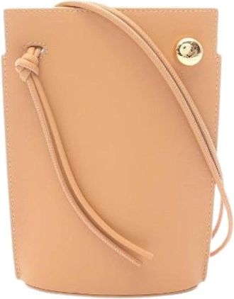 Loewe Pre-owned Bucket Bags, female, Beige, Size: ONE SIZE Pre-owned Pebble Dice Pocket Leather Shoulder Bag