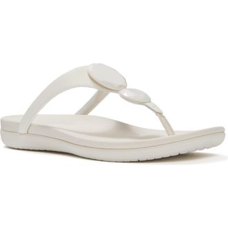 FitFlop Solay Glossy-Disc Toe-Post in Cream at Nordstrom, Size 11