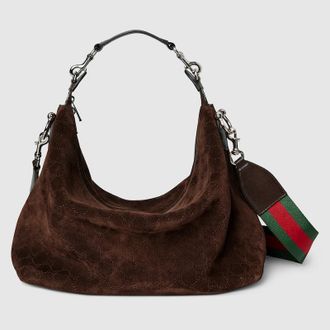 Gucci Brera Medium Crossbody Bag, Brown, Suede