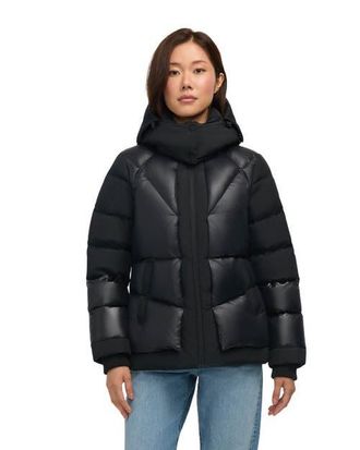 Pajar Vega Mixed Media Puffer Jacket with Removable Hood in Black at Nordstrom, Size X-Small